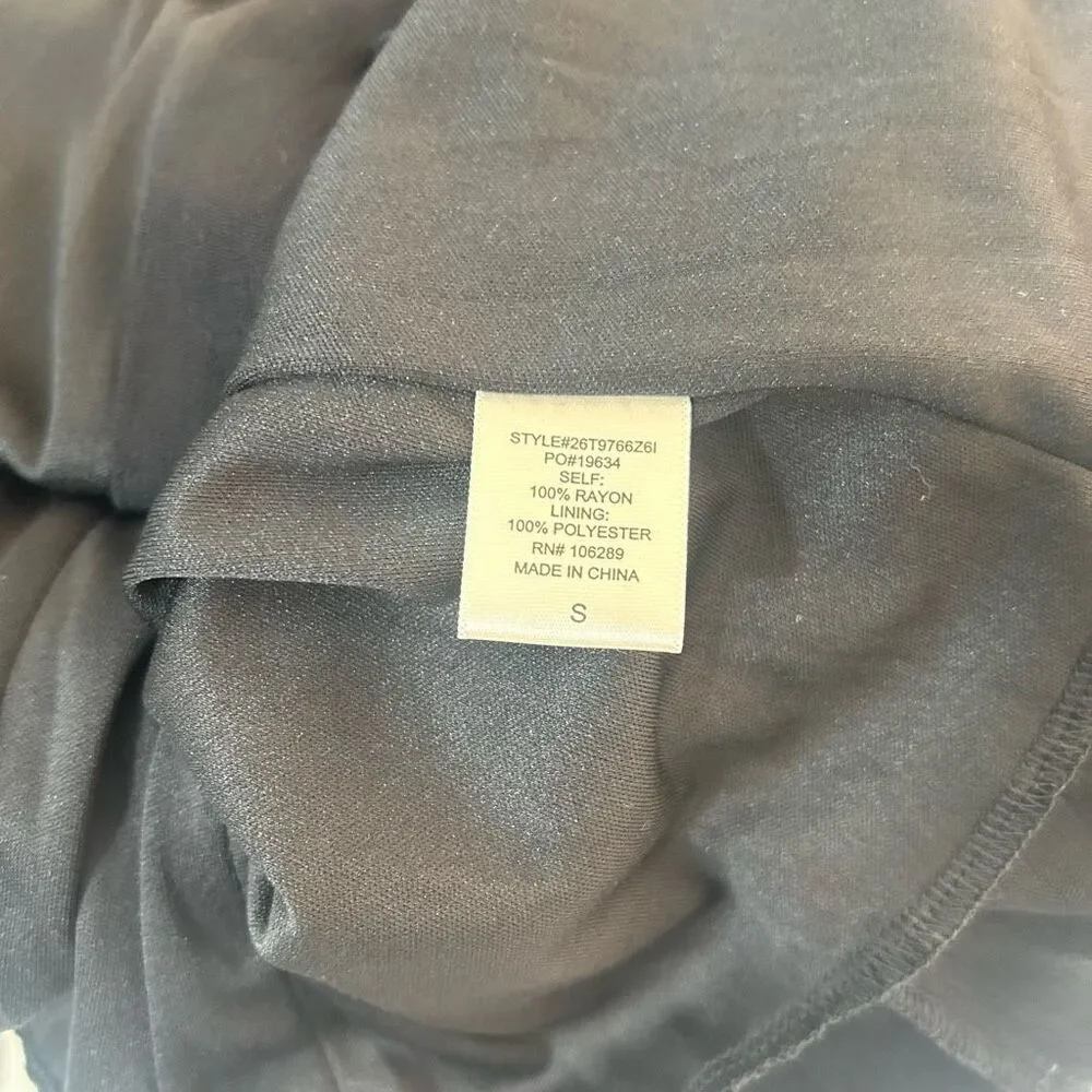 ROW A Black Strappy gold Button Down Midi Dress Size Small - Picture 9 of 10